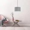 LED Hängelampe mit Lampenschirm Leinen Grau, Ø 30cm