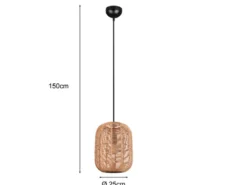 LED Hängelampe mit Sisal Geflecht Lampenschirm, Ø 25cm