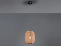 LED Hängelampe mit Sisal Geflecht Lampenschirm, Ø 25cm