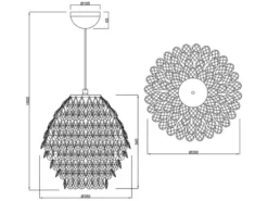 LED Hängeleuchte mit Kristall Behang aus Acryl, Ø 35cm