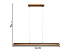 LED Holzbalken Pendelleuchte DEACON dimmbar, Breite 110cm