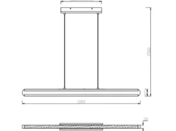 LED Holzbalken Pendelleuchte DEACON dimmbar, Breite 110cm