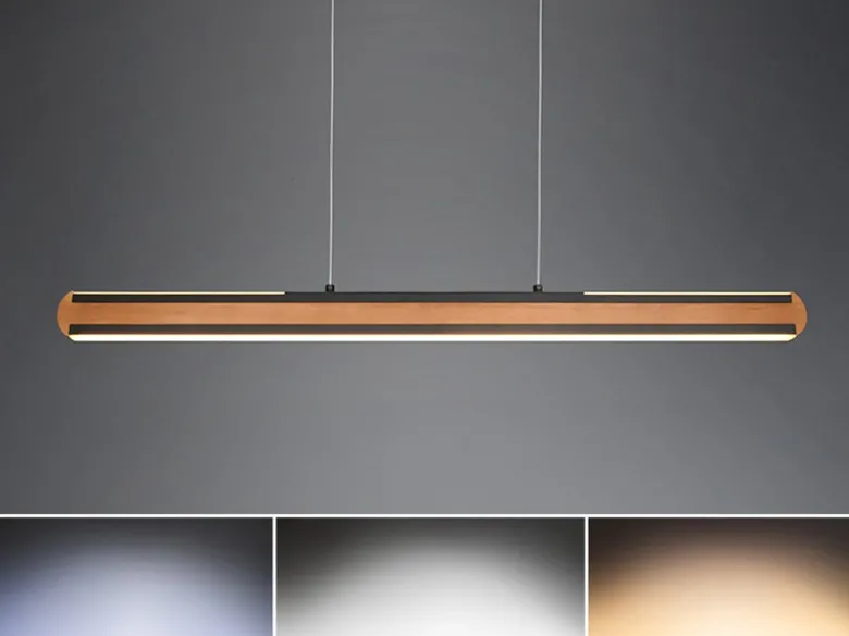 LED Holzbalken Pendelleuchte DEACON dimmbar, Breite 110cm