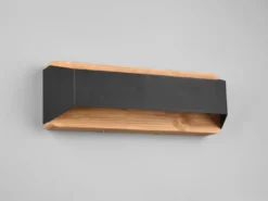 LED Holz Wandlampe ARINO Up and Down mit Stufen Dimmer Schwarz, Breite 35cm