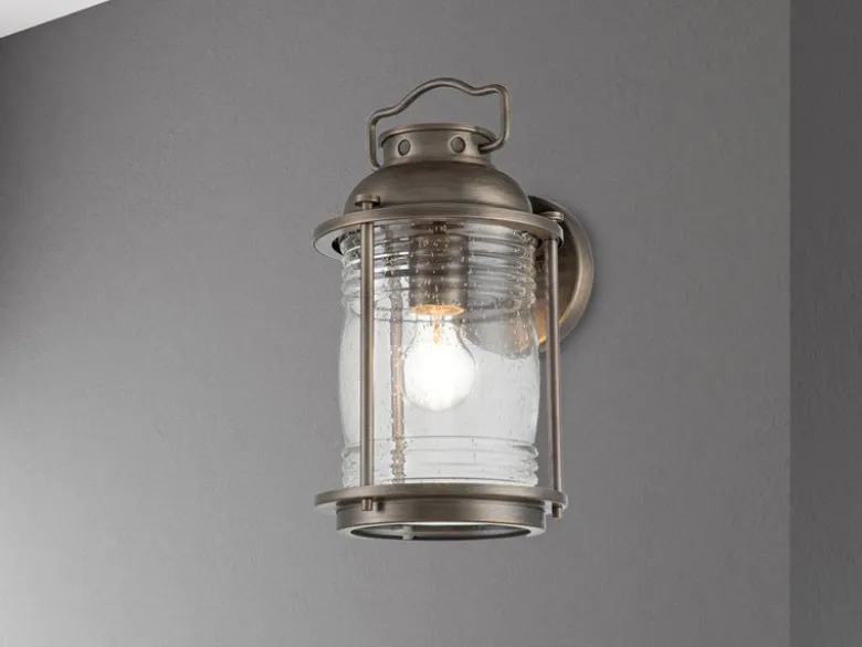 LED Industrial Wandlaterne für Innen & Außen, Bronze Höhe 35cm