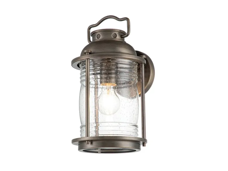 LED Industrial Wandlaterne für Innen & Außen, Bronze Höhe 35cm
