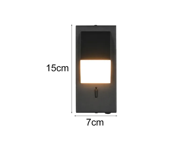 LED Innen Wandleuchte RAGLAN schwenkbar mit Schalter Schwarz, Höhe 15cm