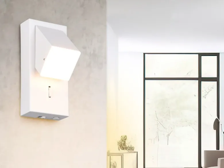 LED Innen Wandleuchte RAGLAN schwenkbar mit Schalter Weiß, Höhe 15cm