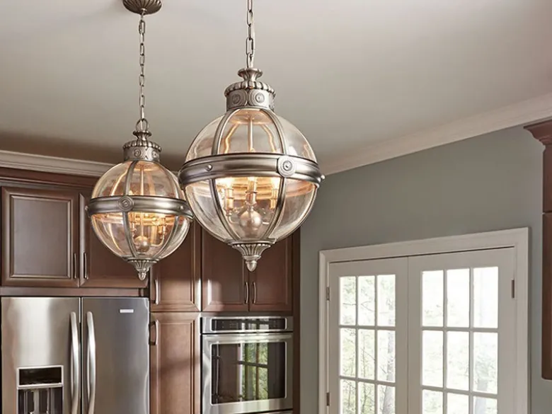 LED Jugendstil Pendelleuchte aus massivem Stahl in Silber Antik, Ø 37cm
