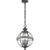 LED Jugendstil Pendelleuchte für Innen & Außen, Anthrazit Ø30,5cm
