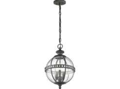 LED Jugendstil Pendelleuchte für Innen & Außen, Anthrazit Ø30,5cm