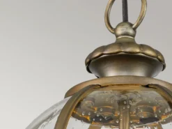 LED Jugendstil Pendelleuchte für Innen & Außen, Bronze Ø30,5cm