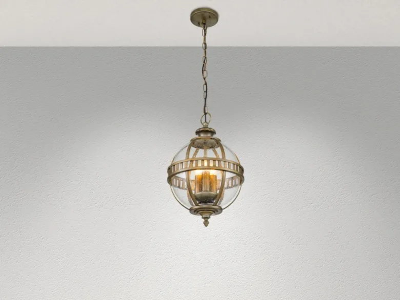 LED Jugendstil Pendelleuchte für Innen & Außen, Bronze Ø30,5cm