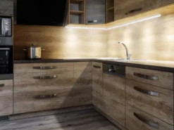LED Küchen Unterbauleuchten SET flach für Eckmontage, Gesamtlänge 90cm