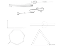 LED Küchen Unterbauleuchten SET flach für Eckmontage, Gesamtlänge 90cm