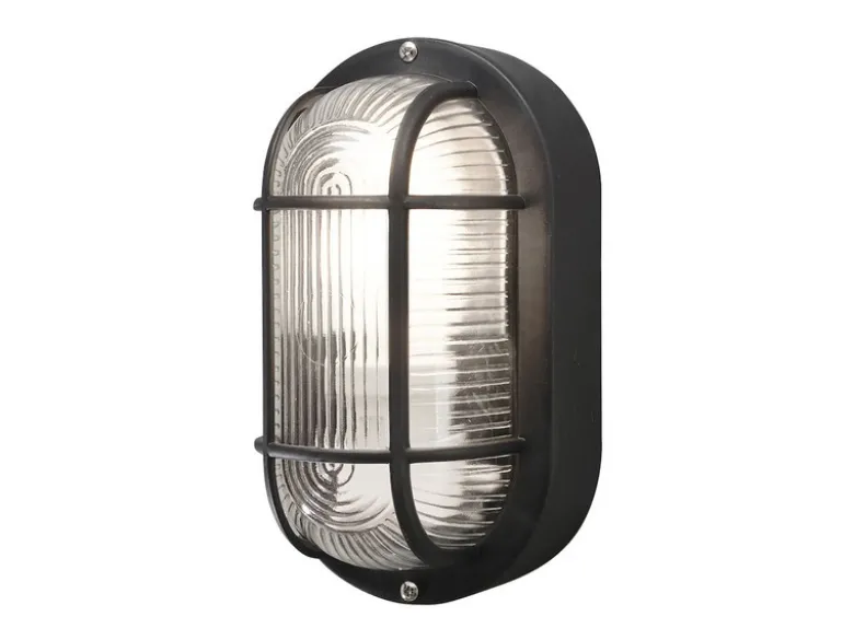 LED Kellerleuchte für Wand-& Deckenmontage Schwarz, Höhe 20cm