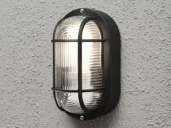 LED Kellerleuchte für Wand-& Deckenmontage Schwarz, Höhe 20cm
