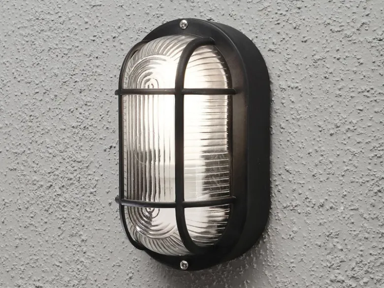 LED Kellerleuchte für Wand-& Deckenmontage Schwarz, Höhe 20cm