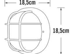 LED Kellerleuchte für Wand-& Deckenmontage Ø18,5cm, Schwarz
