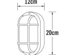 LED Kellerleuchte für Wand-& Deckenmontage Weiß, Höhe 20cm