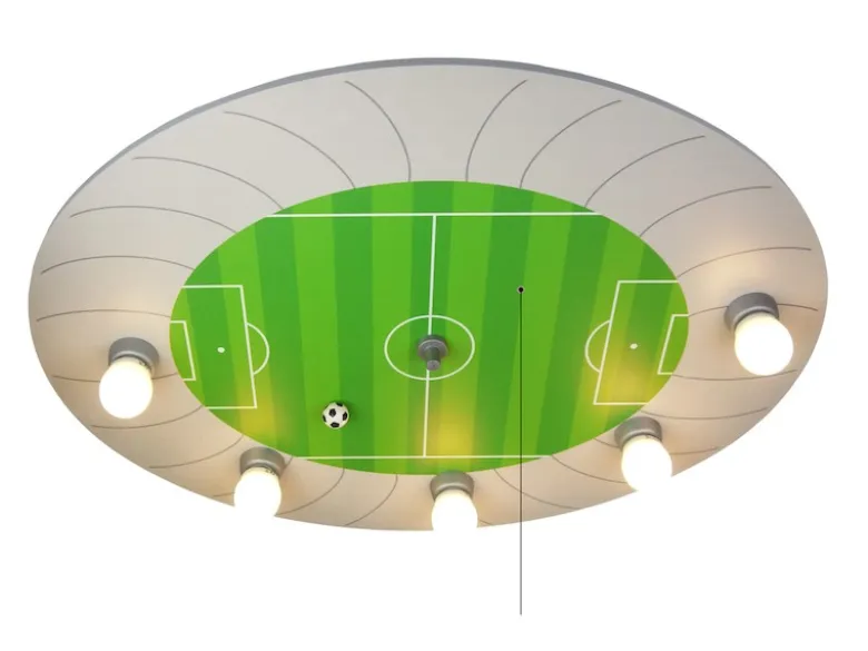 LED Kinder Deckenleuchte Fußball-Stadion mit Zugschalter für LED-Schlummerlicht