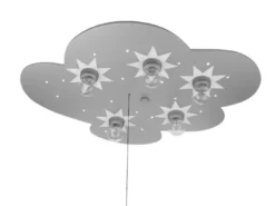 LED Kinder Deckenleuchte Wolke, Titan Sterne Zugschalter für LED-Schlummerlicht