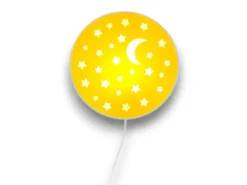 LED Kinderzimmer Wandlampe mit Stecker und Schalter, Gelb Ø 25cm