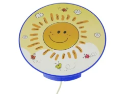 LED Kinderzimmer Wandlampe SUNNY Gelb, Sonnenmotiv, Ø 25cm