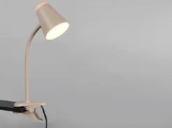 LED Klemmlampe PONGO Beige flexibel biegsam, Höhe 33cm
