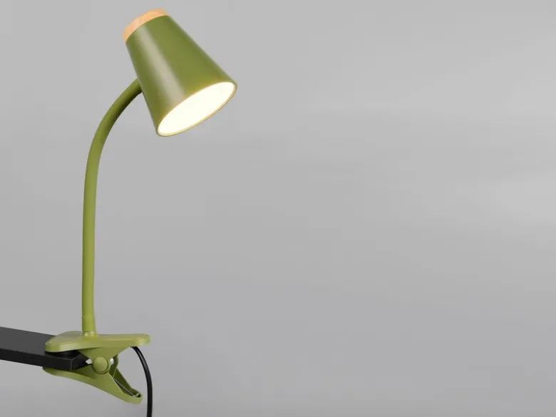 LED Klemmlampe PONGO Grün flexibel biegsam, Höhe 33cm