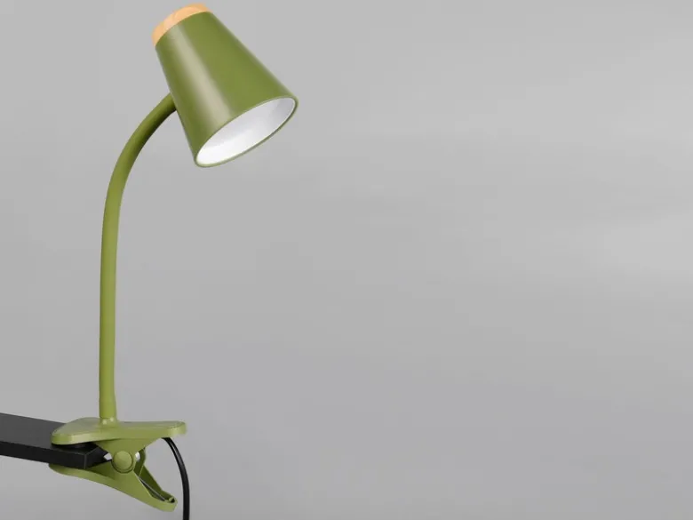 LED Klemmlampe PONGO Grün flexibel biegsam, Höhe 33cm