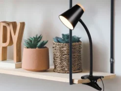 LED Klemmlampe PONGO Schwarz flexibel biegsam, Höhe 33cm