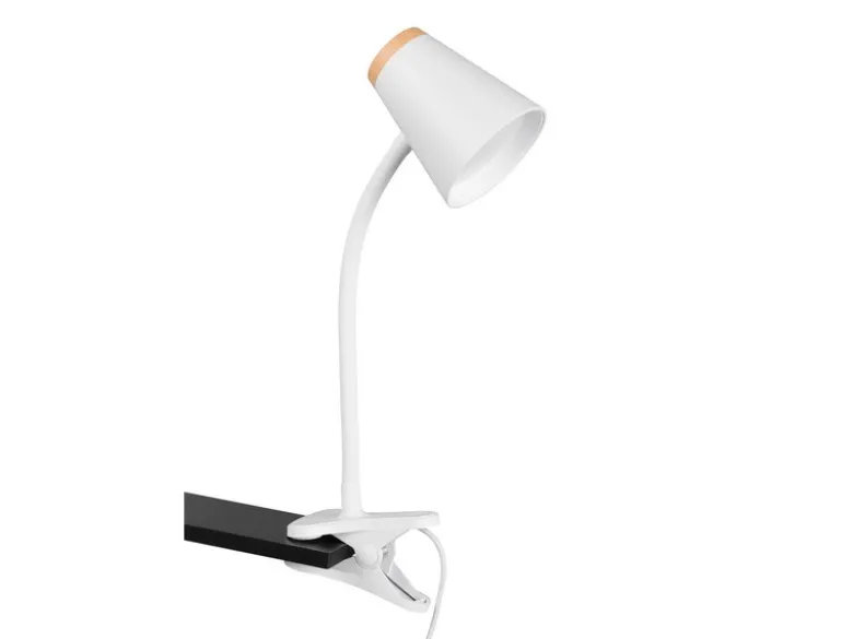 LED Klemmlampe PONGO Weiß flexibel biegsam, Höhe 33cm
