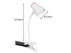 LED Klemmlampe PONGO Weiß flexibel biegsam, Höhe 33cm