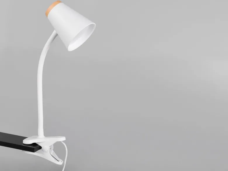 LED Klemmlampe PONGO Weiß flexibel biegsam, Höhe 33cm