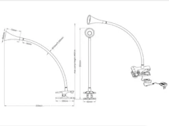 LED Klemmleuchten 2er SET 1 flammig Schwanenhalslampe in Silber/Schwarz