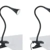 LED Klemmleuchten 2er SET 1 flammig Schwanenhalslampe in Schwarz