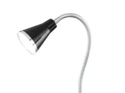 LED Klemmleuchten 2er SET 1 flammige Kunststoff Schwanenhalslampe in Schwarz