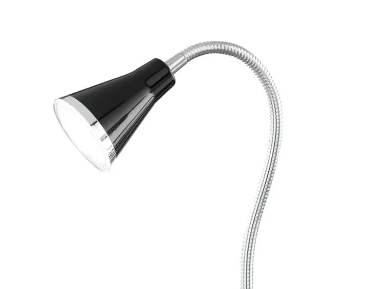 LED Klemmleuchten 2er SET 1 flammige Kunststoff Schwanenhalslampe in Schwarz
