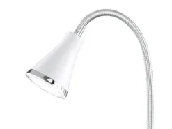 LED Klemmleuchten 2er SET 1 flammige Kunststoff Schwanenhalslampe in Weiß