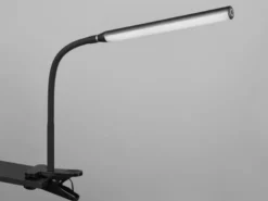 LED Klemmleuchte NEVADA Schwarz dimmbar & 3 Lichtfarben, Höhe 38-69cm