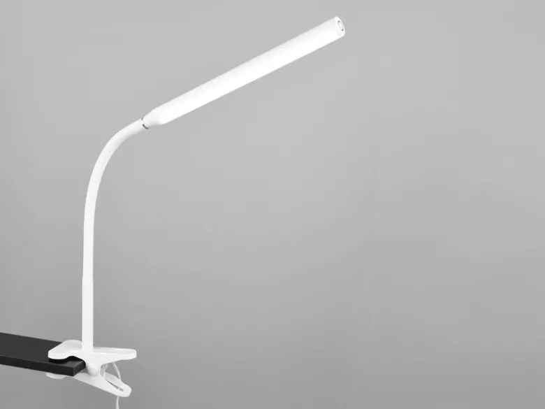 LED Klemmleuchte NEVADA Weiß dimmbar & 3 Lichtfarben, Höhe 38-69cm