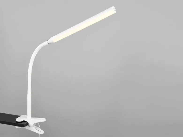 LED Klemmleuchte NEVADA Weiß dimmbar & 3 Lichtfarben, Höhe 38-69cm