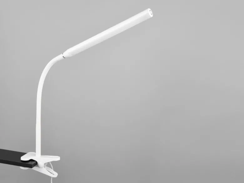 LED Klemmleuchte NEVADA Weiß dimmbar & 3 Lichtfarben, Höhe 38-69cm