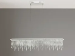 LED Kristall Pendelleuchte SCALA dimmbar mit Fernbedienung, Breite 90cm