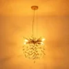 LED Kronleuchter Gold 4-flammig mit Glas Kristall 2-farbig Ø 40cm
