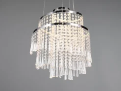 LED Kronleuchter mit Acryl Kristallbehang und Fernbedienung Ø 38cm