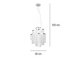 LED Kronleuchter POMP mit Acryl Kristallbehang und Fernbedienung Ø 38cm