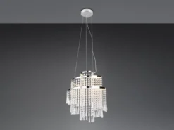 LED Kronleuchter POMP mit Acryl Kristallbehang und Fernbedienung Ø 38cm