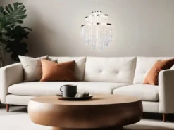 LED Kronleuchter POMP mit Acryl Kristallbehang und Fernbedienung Ø 38cm